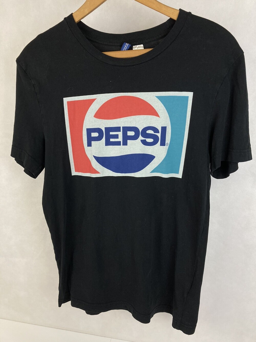 H&M Divided XS Pepsi Black Graphic Tee Classic Retro Logo